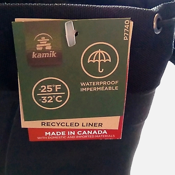 NWT Youth size 1 fully-lined Kamik waterproof boots in black - Picture 5 of 5